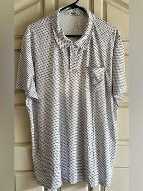 ComfortFit Men's White Polo with Micro Black Geometric Print